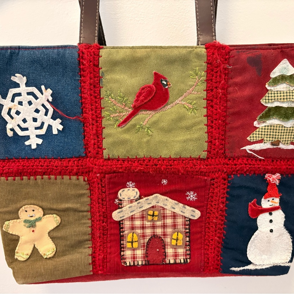 Cappelli Festive Patchwork Tote Bag Christmas Hol… - image 2